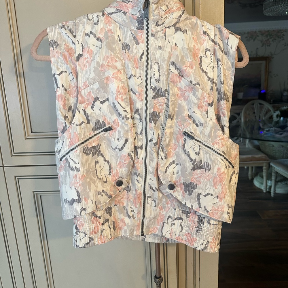 FP Movement by Free People Floral Vest - Pink, Gray, Cream